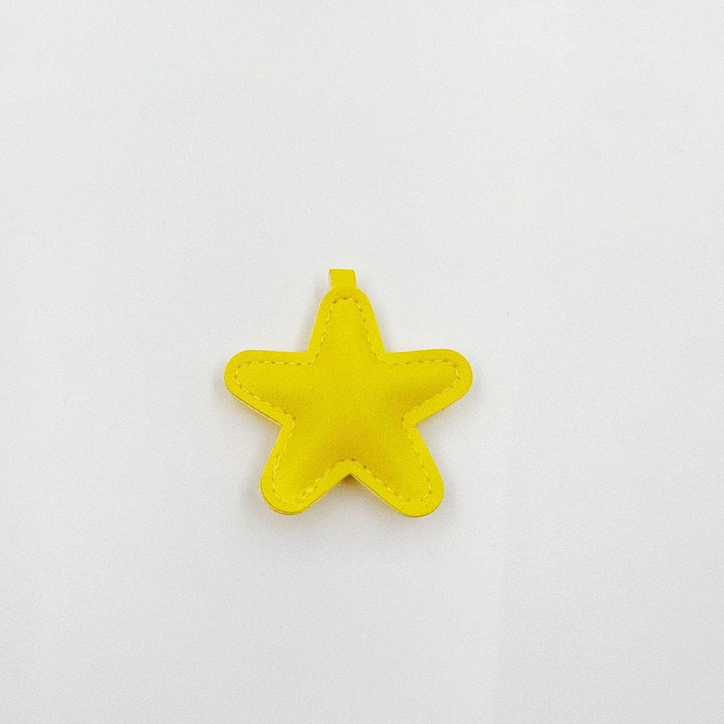 Colorful Leather Star Pendant Keychain - Cute DIY Bag Accessory