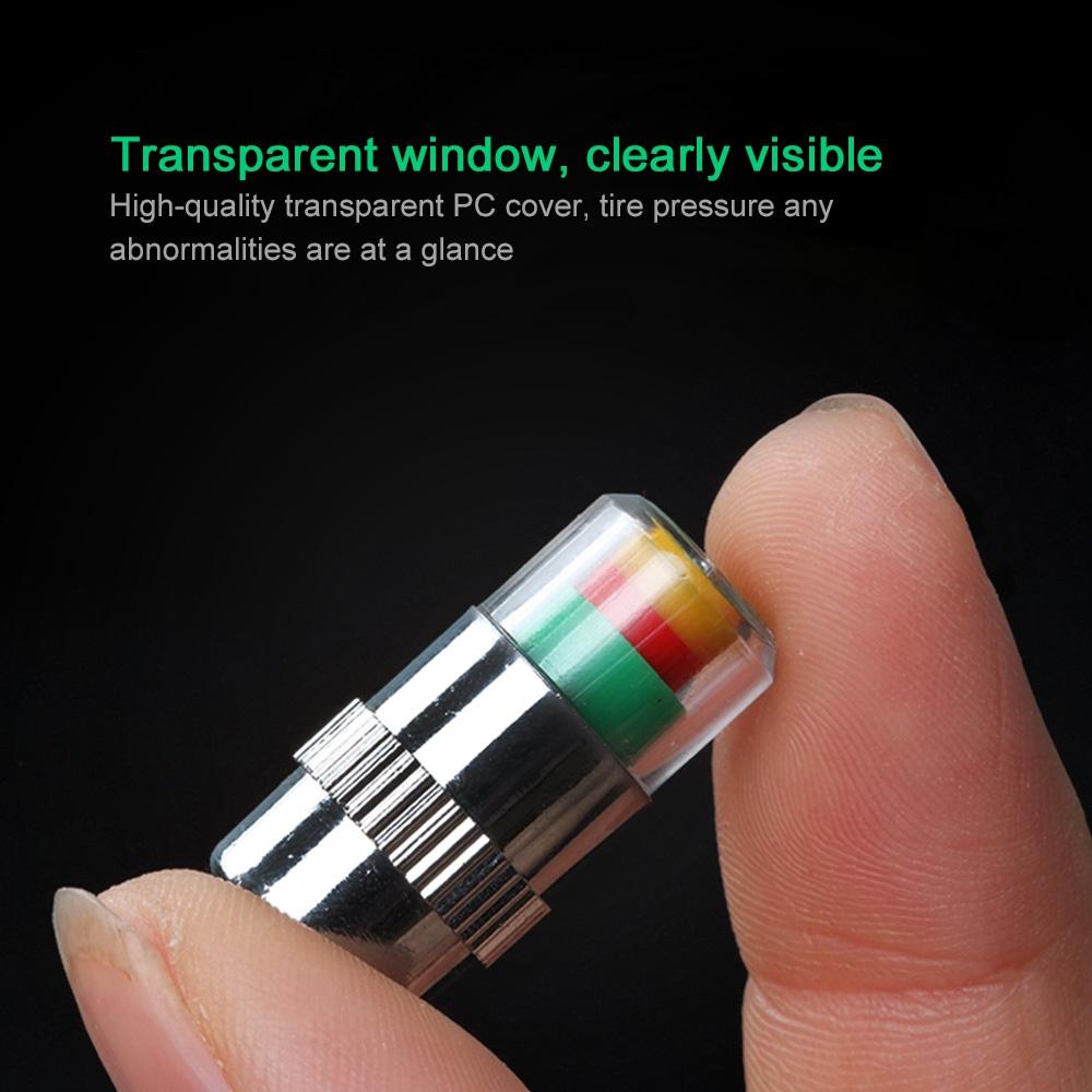 4PCS Car Auto Tire Pressure Monitor Tire Gage Alert Sensor Indicator Valve Caps