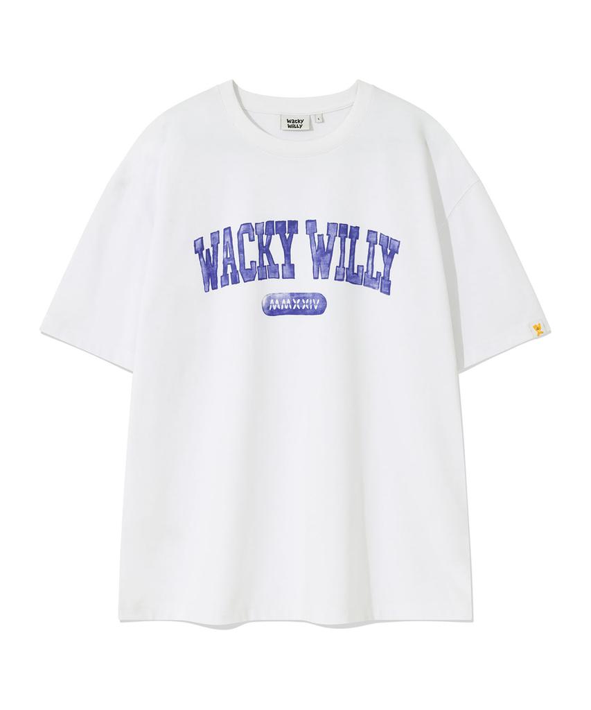 WACKY WILLY Arch Typo Short Sleeve T-Shirt White