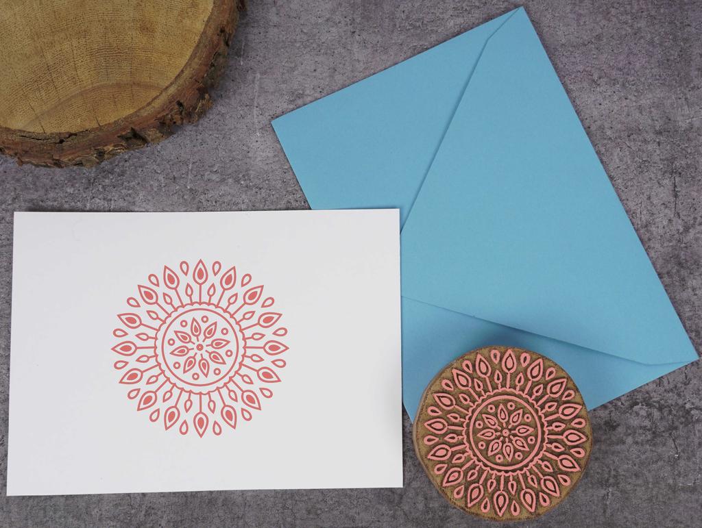 IBA Indianbeautifulart Textile Printing Block Asian Mandala Hand Carved Wooden Stamp Wood Block Printing Textile Stamps For Fabric  Pottery Blocks-3