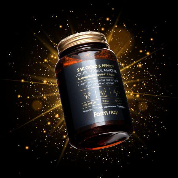 FARM STAY Sérum Ampola Antienvelhecimento com Ouro 24K e Peptídeos 250ml