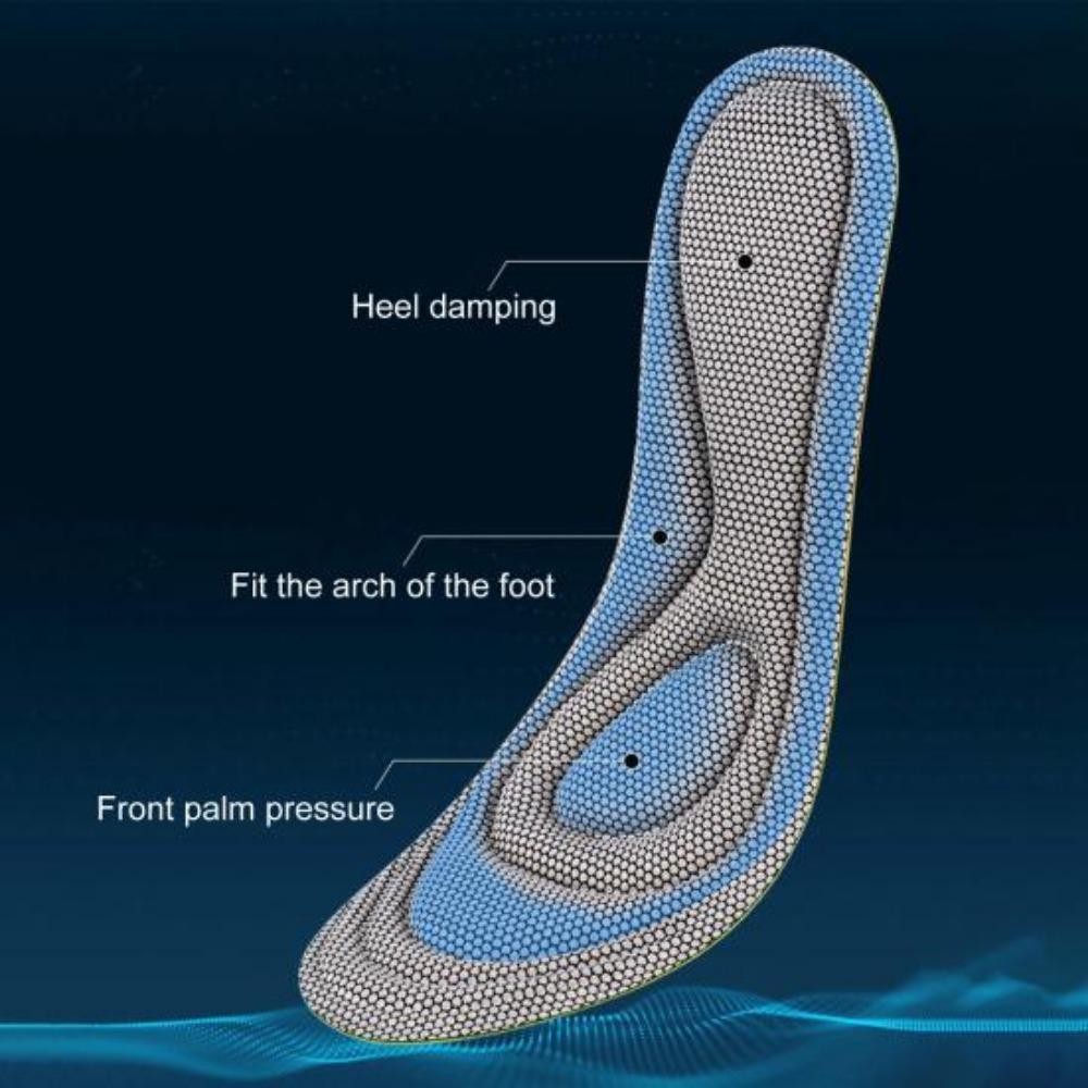 4D Memory Foam Orthopedic Shoe Insoles Nano Antibacterial Deodorant Sweat Absorbing Pads Sports Shoes Running Cushions
