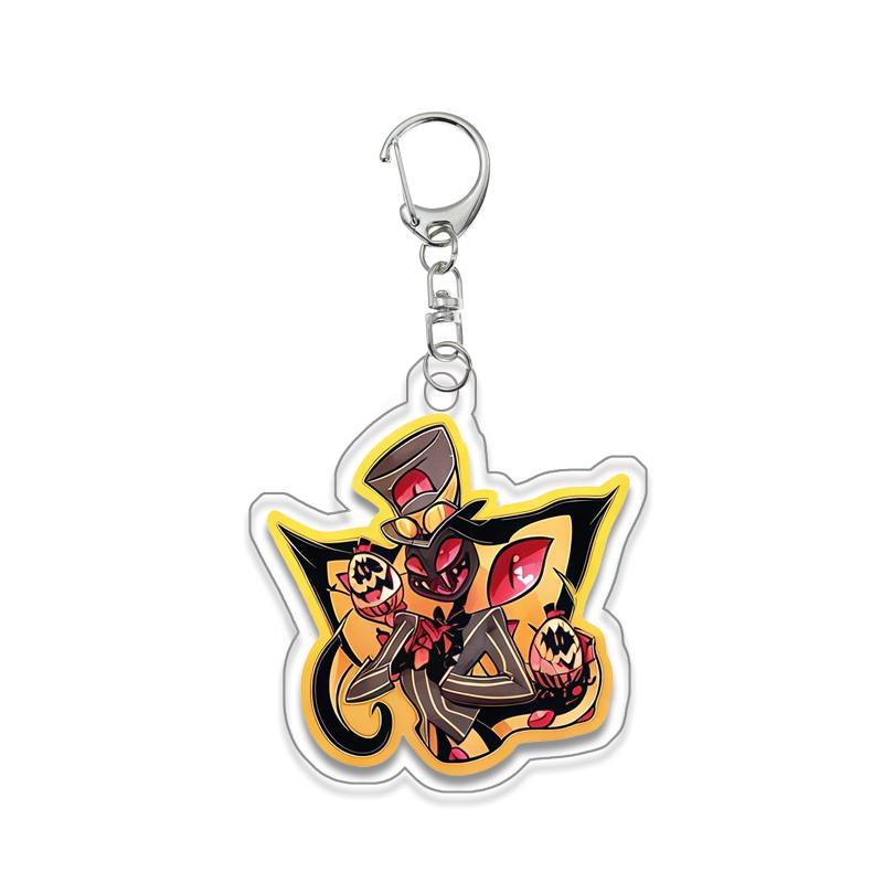 Anime for Hazbin Hotel Angel Dust Alastor Husk Charlie Morningstar Vaggie Acrylic Keychain Backpack Pendant Key Ring Decoration