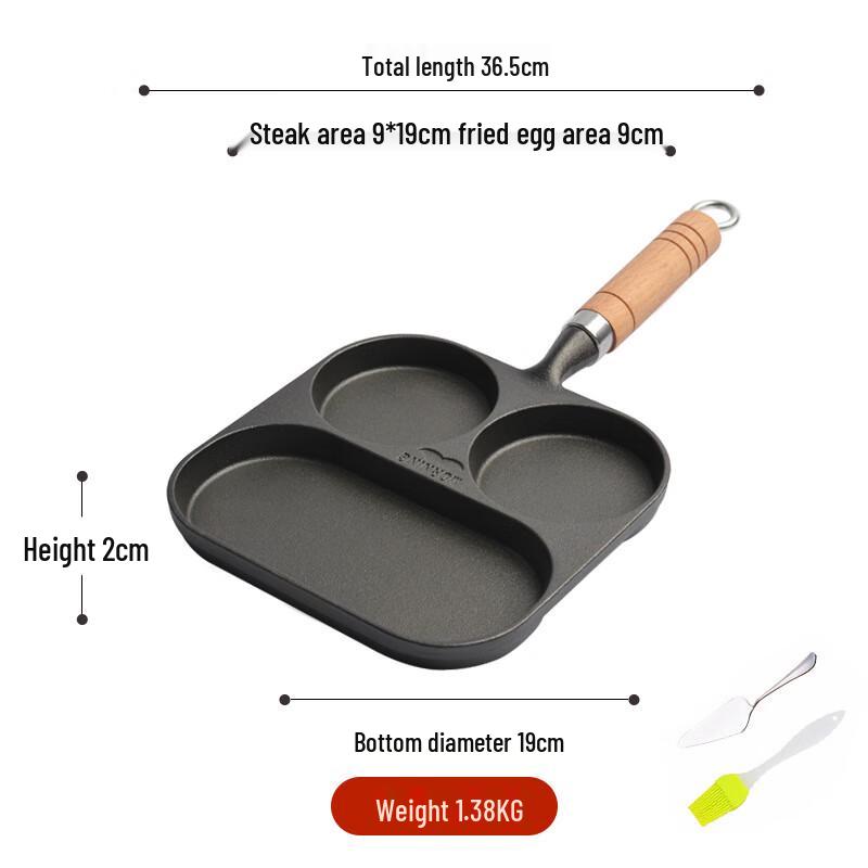 Lilang 3-in-1 Cast Iron Breakfast Frying Pan