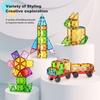 40Pcs/Set Colorful Magnetic Tile Kit Clear Geometric Shape Building Magnet Preschool Educational Brick Construction Toy Toddlers Boys Girls Gift
