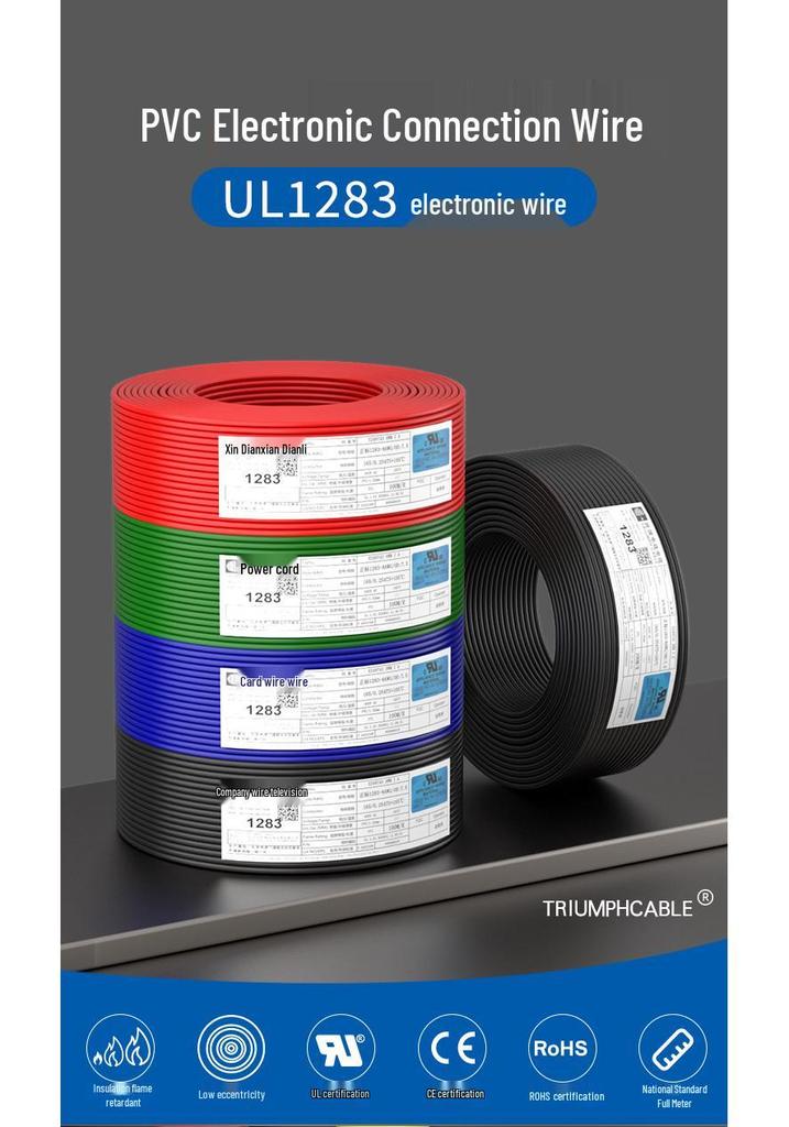 UL1283 8AWG Electronic Wire, 600V, 105°C, Tinned Copper PVC, American Standard New Energy Vehicle Wire.