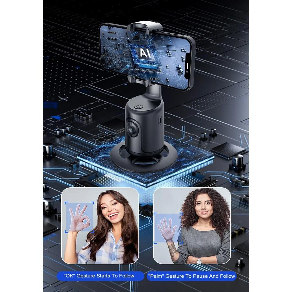 Intellig AI Selfie Stick Automatic Tracking Shooting 360 Degree Rotation Intelligent Follow Live Phone Bracket Gimbals