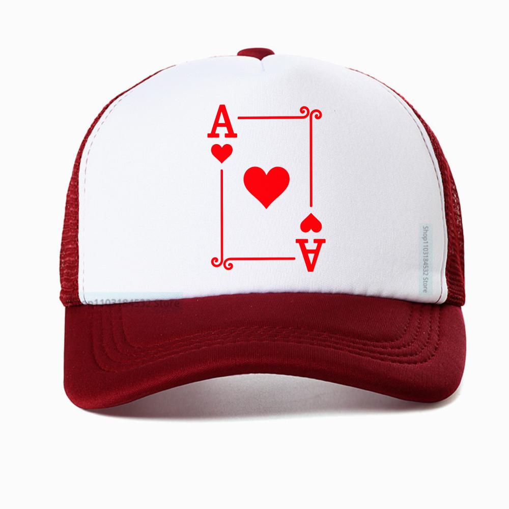 Funny Playing Cards Ace Hearts Graphic Baseball Cap Poker Party Casual Adjustable Breathable Casquette Hat