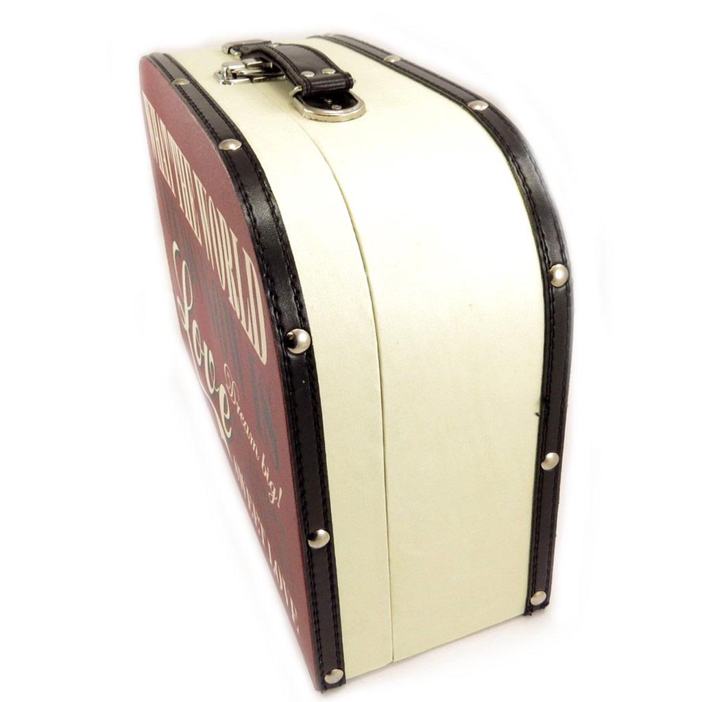 Les Trésors De Lily [L1953] - Set of 2 Wooden Suitcases 'Love Sweet Love' Red Beige