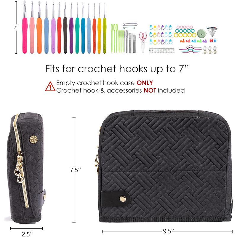 Quilted Crochet Yarn & Tool Storage Handbag DIY Needle Set