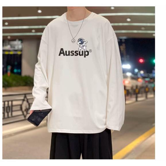 Printed Autumn Winter Sweater Men's Spring and Autumn 2024 Korean New Round Neck Loose Top Chic Hong Kong Style Trendy