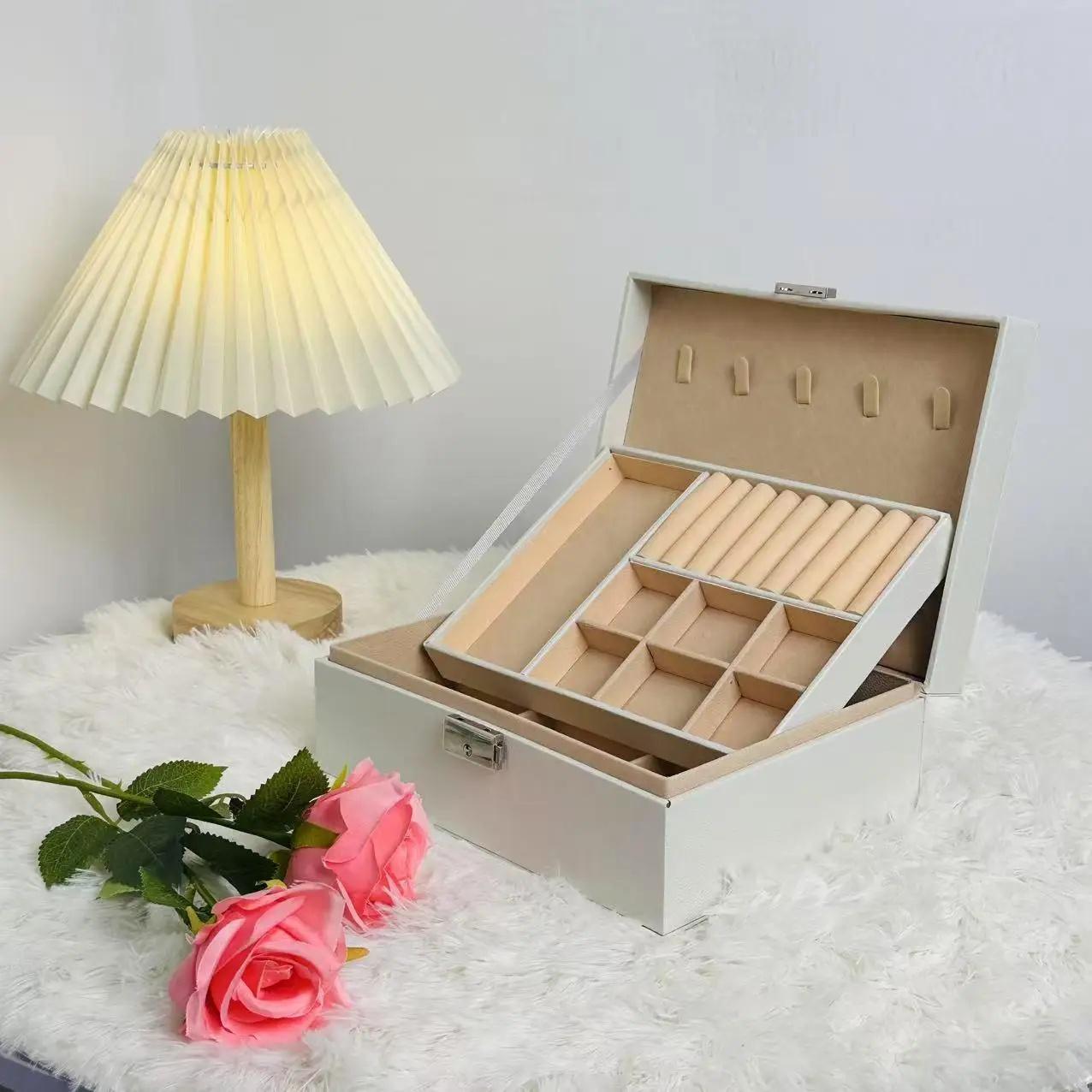 

Lujoso cajón desmontable multifuncional de gran capacidad joyero collar pendiente anillo estuche organizador de almacenamiento