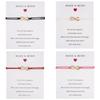 Lucky Hand String Bracelets With Heart Paper Card For Travel Gift