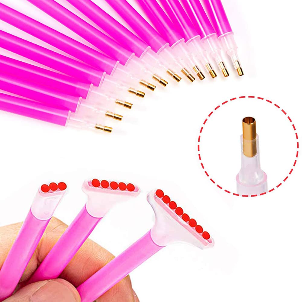 Winuin diamantmålningsverktyg 5D diamantkonst 21 set diamantmålningsverktyg nybörjarkit spetsborrpenna diamantplatta diamantväska diamantmålning