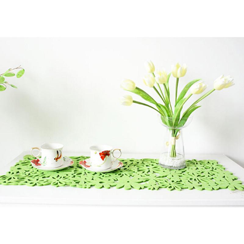 The NHollow Felt Tablecloth Runner Placemats Table Mats Household Decorations Felt Table Mat Desktop Decoration Tools