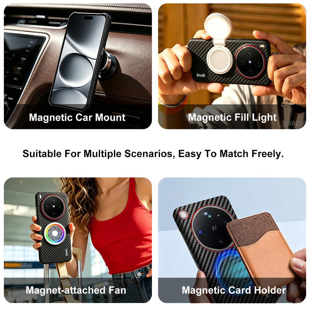 For OPPO Find X9 Ultra 5G Phone Case IMAK Ruiyi Series Carbon Fiber Magnetic Case