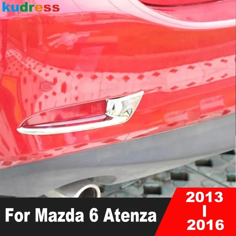 For Mazda 6 Atenza 2013 2014 2015 2016 Chrome Rear Bumper Fog Light Lamp Cover Trim Tail Foglight Bezel Trims Car Accessories
