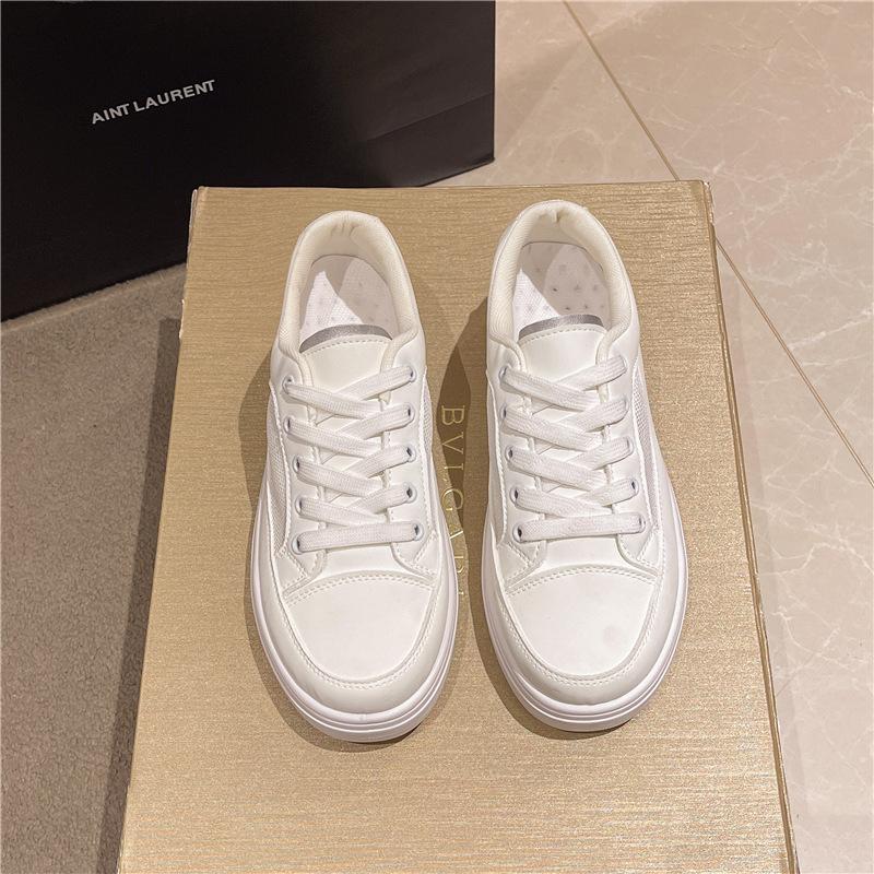 

Little white shoes women s summer 2025 summer Internet celebrity board shoes versatile explosion spring and autumn new dad ins sports white shoes 40 бежевый
