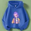 Autumn Warm K-pop Demon Hunters Girls Hoodie Long Sleeve Outerwear Saja Print Hooded Coat for Children Fashion Pullover Kid Tops
