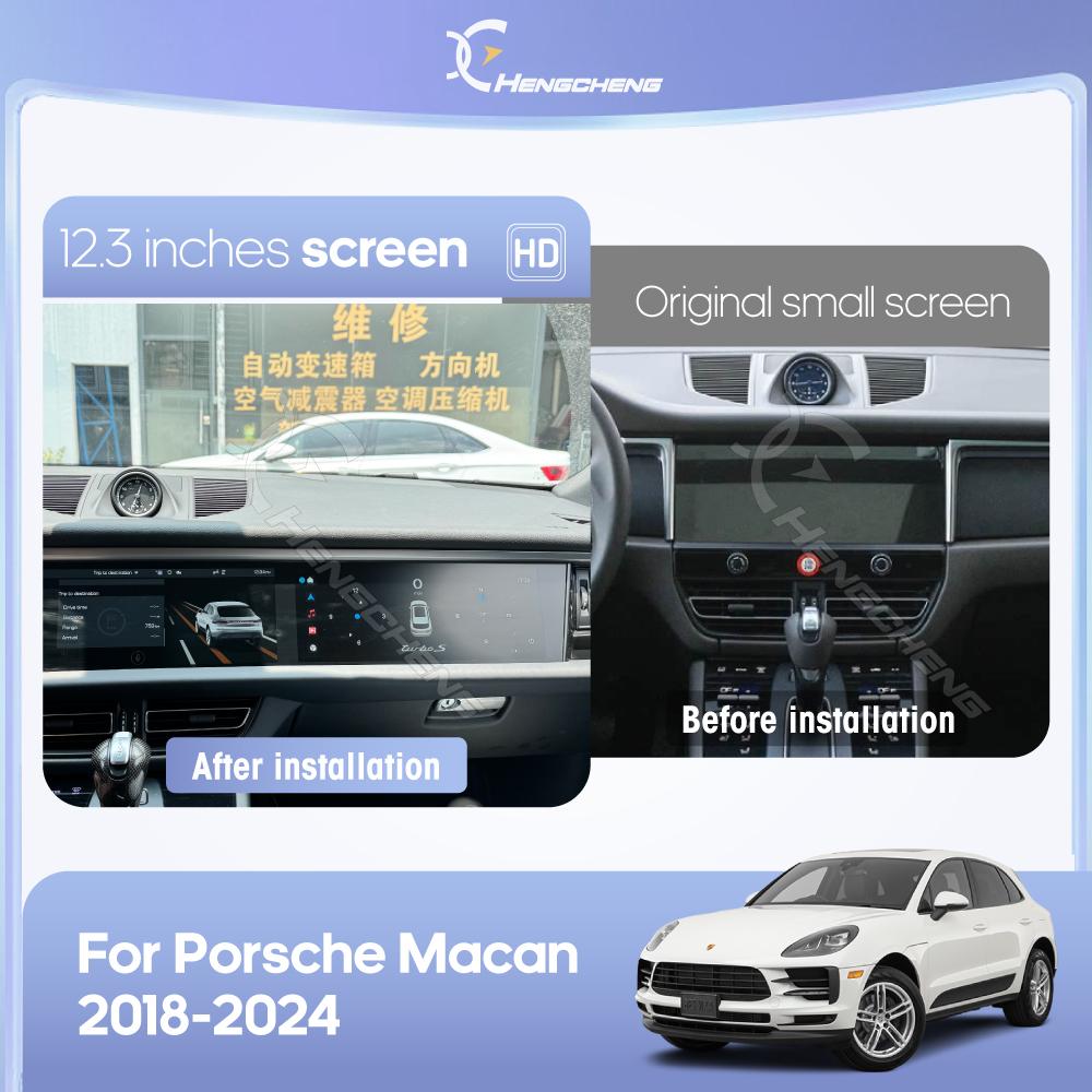 12.3Inch Dual Screen Android 13 For Porsche Macan 2018-2025 Car Multimedia Video Player GPS Navigation Radio Carplay 4G Auto 360