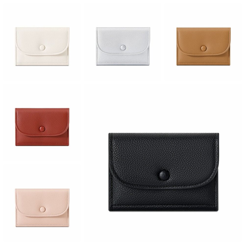 Elegant Lychee Grain Coin Purse Ultra Thin PU Leather Card Holder Women Short Wallet Outdoor
