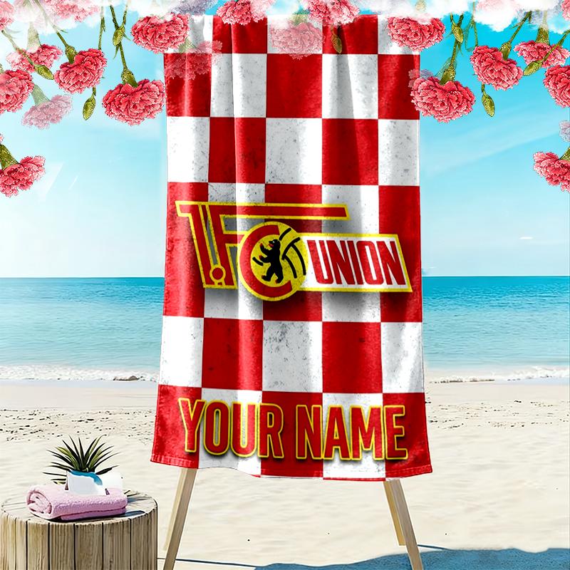 Asciugamano da Spiaggia Personalizzato con Nome 1 FC Union Berlin, Asciugamano Grande Morbido Asciugatura Rapida per Spiaggia Campeggio Nuoto_xia