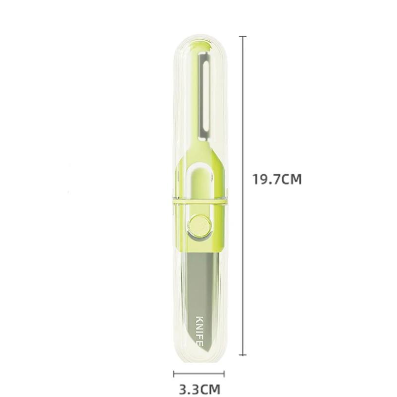 1pc Multifunctional Stainless Steel Fruit Knife Peeling Knife 2-in-1 Double End Portable Kitchen Tools