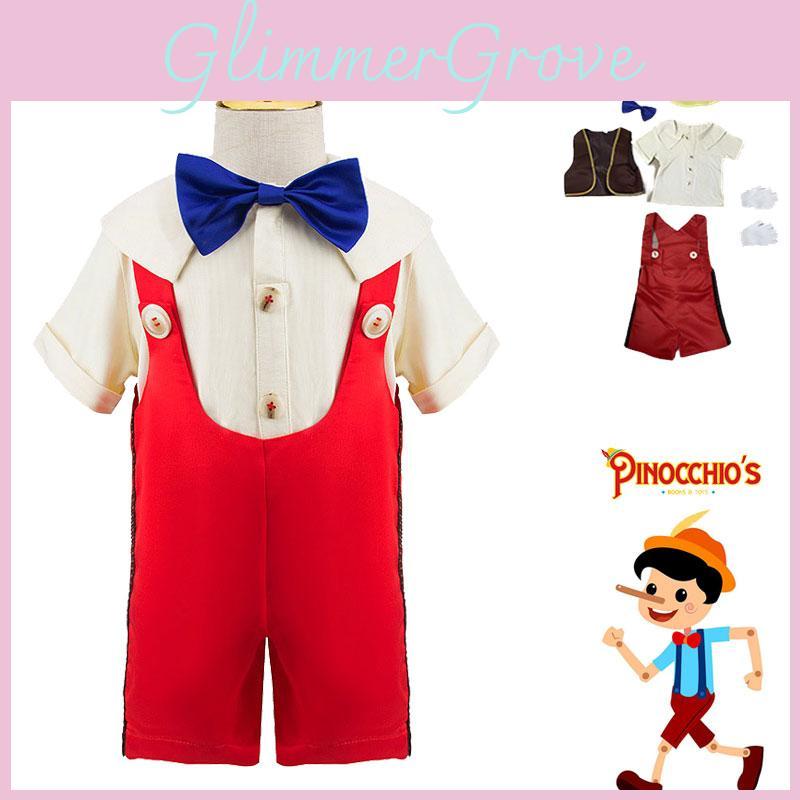 Nouvelle Arrivée Costume de Cosplay de Pinocchio pour Garçons Ensemble Trois Pièces Pour Performance Déguisement