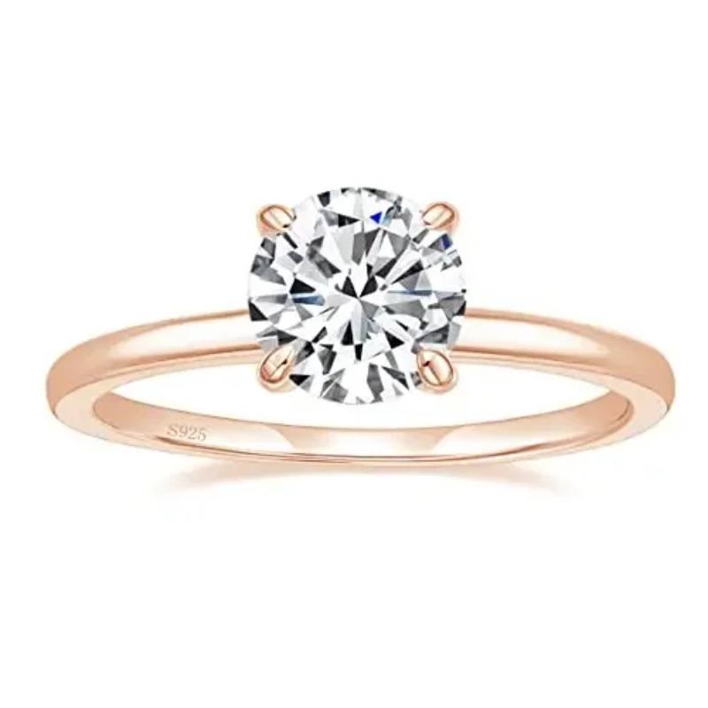 Trumium 1.5CT 925 Sterling Silver Engagement Rings Round Cut  Cubic Zirconia CZ Wedding Promise Rings Wedding Bands for Women