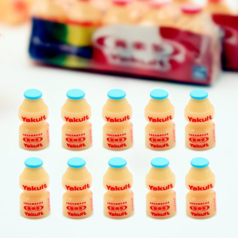 10 шт. кукольный домик миниатюрный имитация бутылки Yakult Sour напиток кукла кухня игрушки супермаркет круглосуточный магазин аксессуары своими руками
