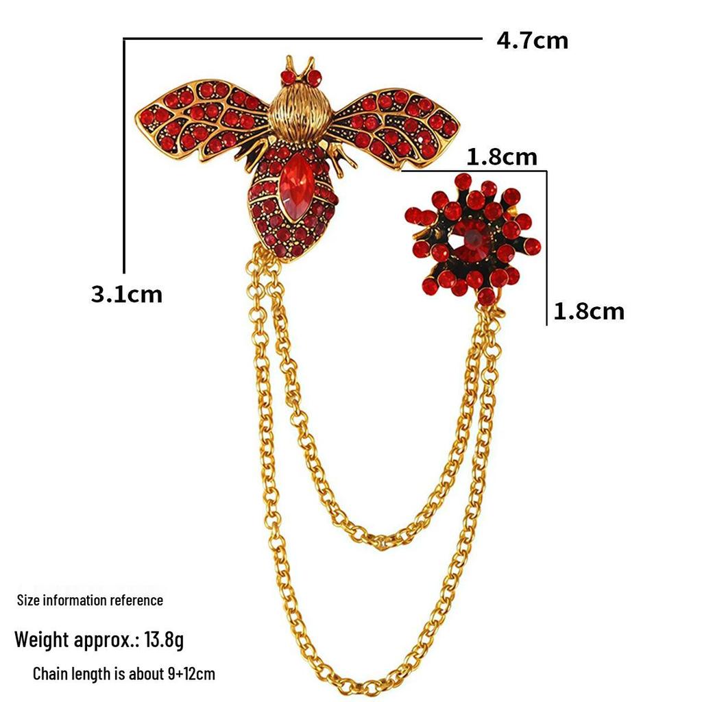Baroque Rhinestone Pearl Corsage Necklace Brooch - Retro British Court Suit Accessory