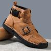 Leather shoes high-top handmade Martin boots retro spring and summer casual short boots