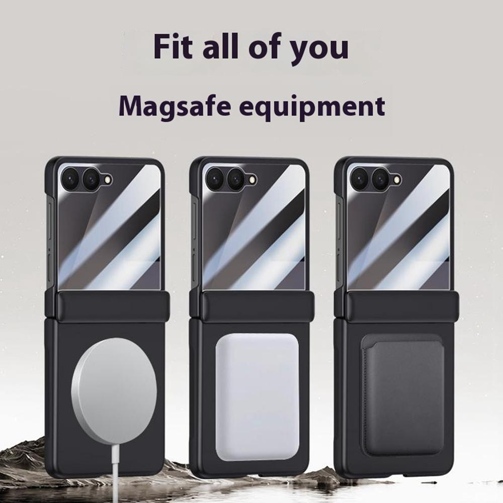 För Samsung Galaxy Z Flip7 5G Magnetiskt Skal Hårt PC Telefonskal med Bakre Liten Skärmskydd