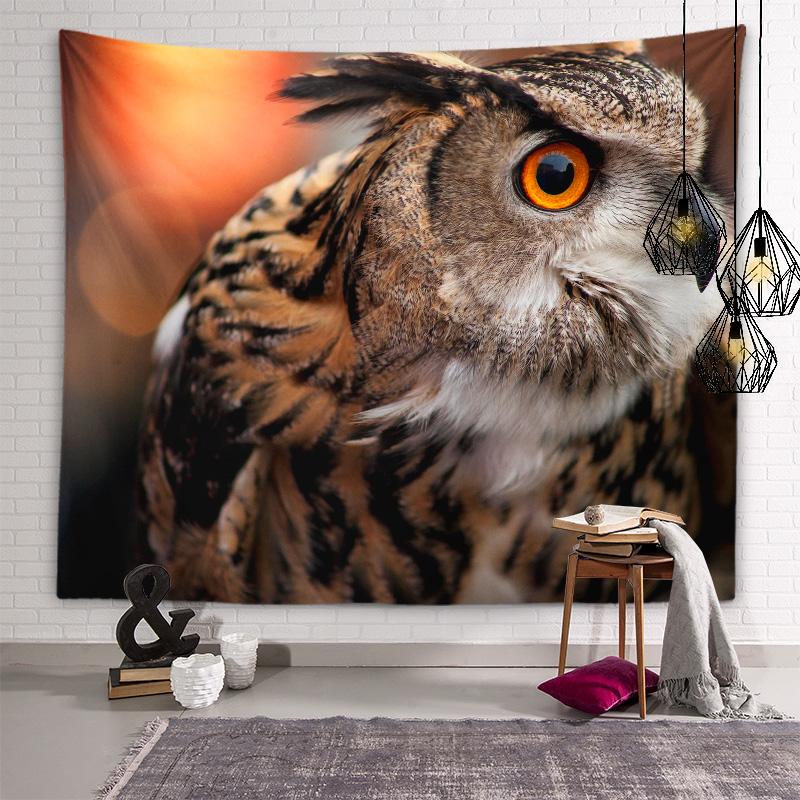 Kawaii Owl Tapestry Background Wall Art Decoration Wall Hanging Living Room Bedroom Dormitory Room Cute Animal Home Decoration