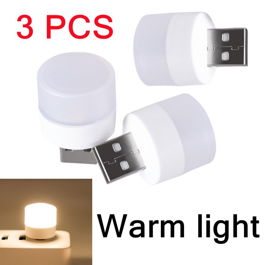 3 PCS USB LED Light Usb Lamp Eye Protection Reading Light Computer Reading Lamp Mobile Power Charging Book Lamps Night Light