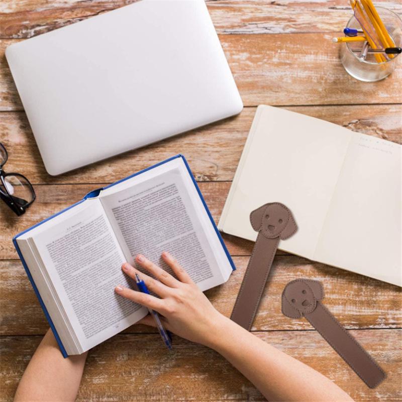 In-Stock Personalized Leather Puppy Bookmarks - Unisex, Cute, Christmas Gift