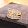 Trendy Women Rings Double Layer Cubic Zirconia Luxury Female Accessories For Wedding New Gorgeous Lady Jewelry Drop Ship