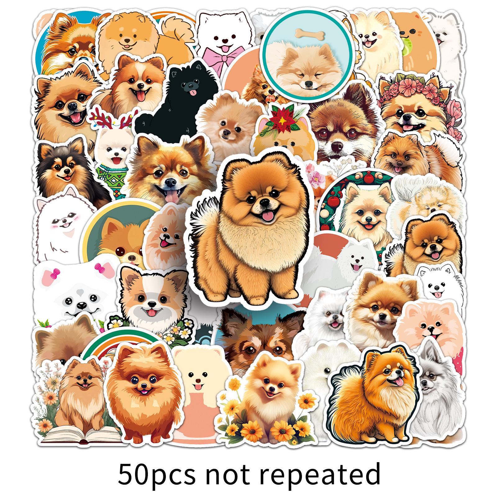 50 Cute Pomsky Cartoon Dog Stickers - Waterproof Decor for Cups  Journals