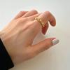 Thumb Ring Hollow Heart Shape Adjustable Opening Design Finger Ring Stainless Steel Finger Band Versatile Jewelry Gift