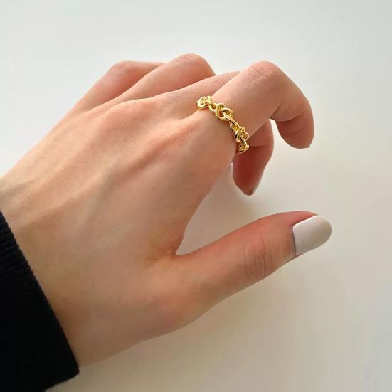 Thumb Ring Hollow Heart Shape Adjustable Opening Design Finger Ring Stainless Steel Finger Band Versatile Jewelry Gift