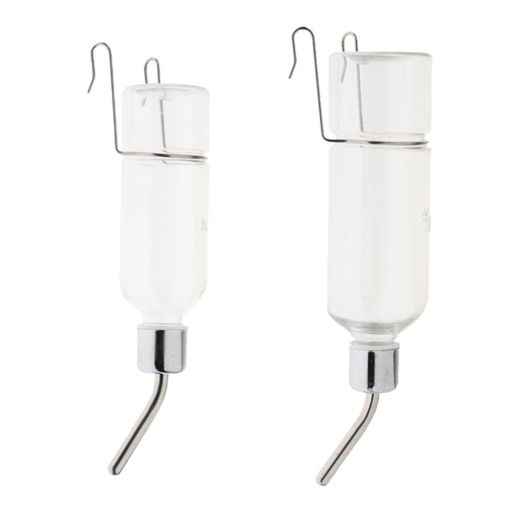 Bird Cage Water Bottle Drinker with Clips Waterer for Finch ,
