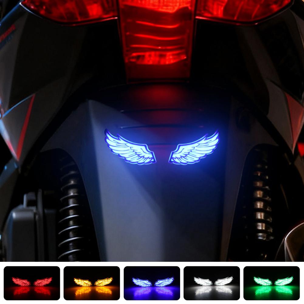 2Pcs Motorcycle Auto LED DRL Daytime Running Lights Angel's Wings Backup Lamp Automobiles Reversing Parking Turn Signal Lamp