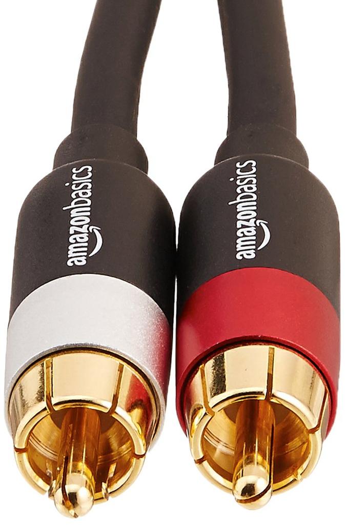 Amazon Basics RCA Audio Cable RCA Male 2 RCA for Black 1.2m (2 - Male) Speakers,