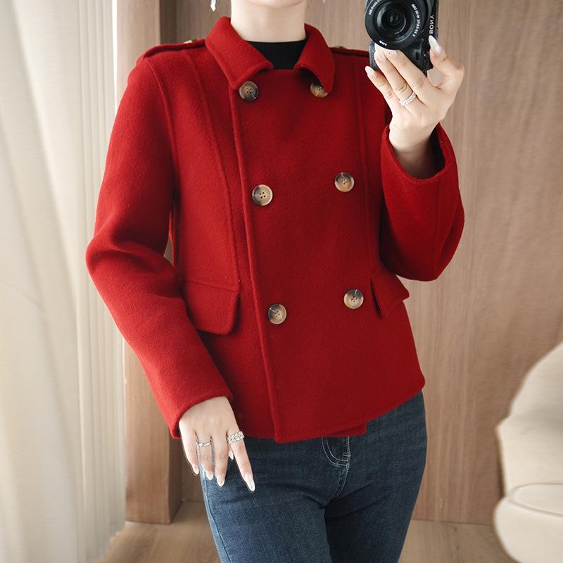 2025 Double-Sided Wool Korean Style Petite Loose Jacket for Women - Autumn/Winter Fashion