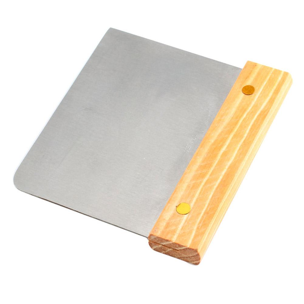 1Pc Kitchen Stainless Steel Scraper Baking Pastry Tools Wooden Handle Dough Scraper Cutter Kitchen Baking Cutting Tool