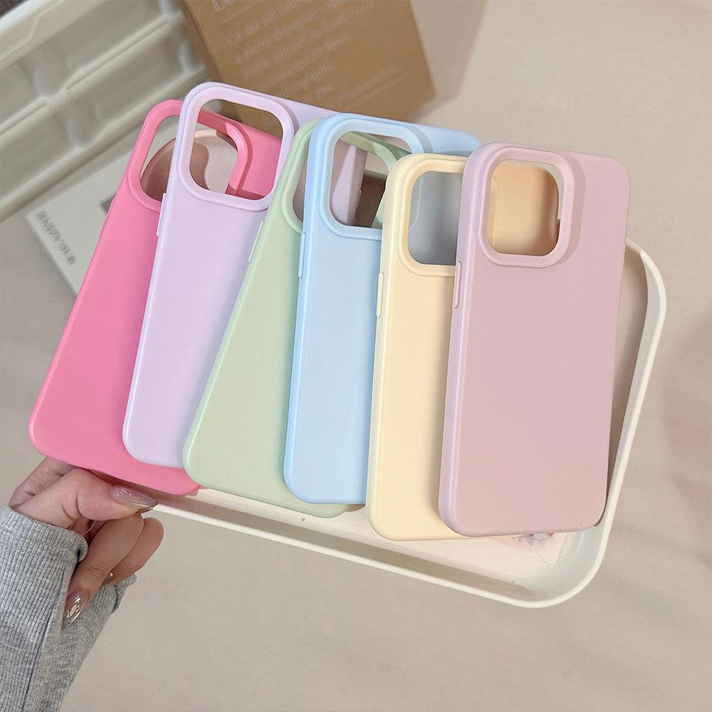 Minimalist iPhone 12-16 Protective Case: Soft Shell, Macaron Colors