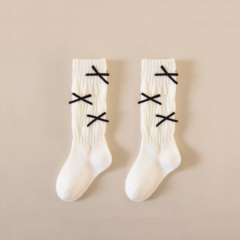Korean Style Long Girls Socks Solid Color Grils Stocking Soft Pile-up Socks  1-5 Year