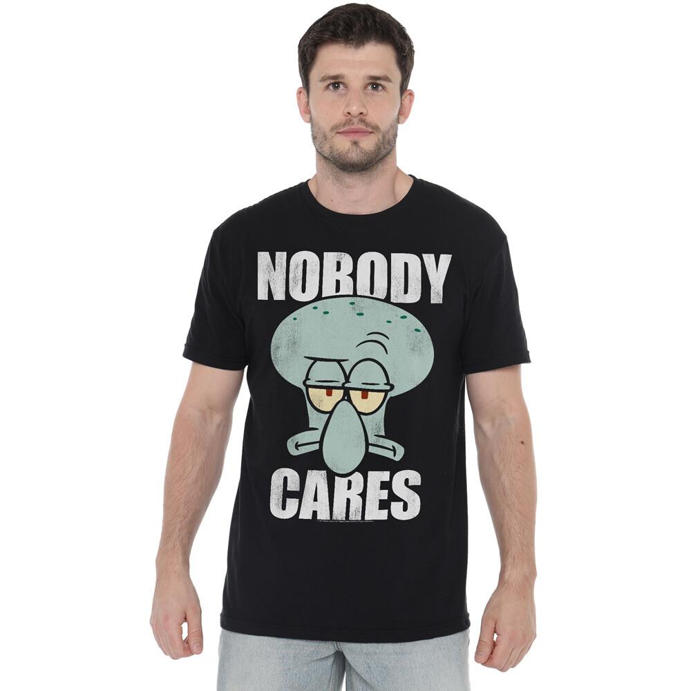 Spongebob Nobody Cares Meme T-Shirt S-2XL Black L