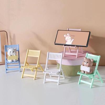 Mini Beach Chair Shape Cell Phone Stand Foldable Universal Candy Color Mobile Phone Holder Multi Angle Cradle for Desk Tablet