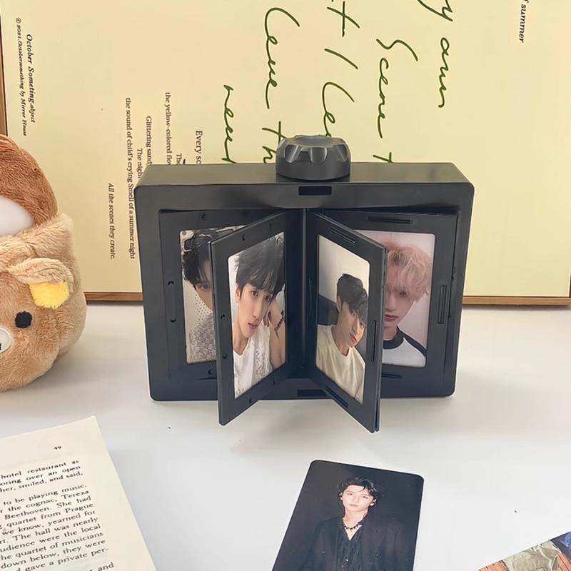 Rotatable Photo Frame Kpop Photocard Holder Idol Picture Frame Display Stand Desk Accessorie Room Desktop Decor Marco De Fotos